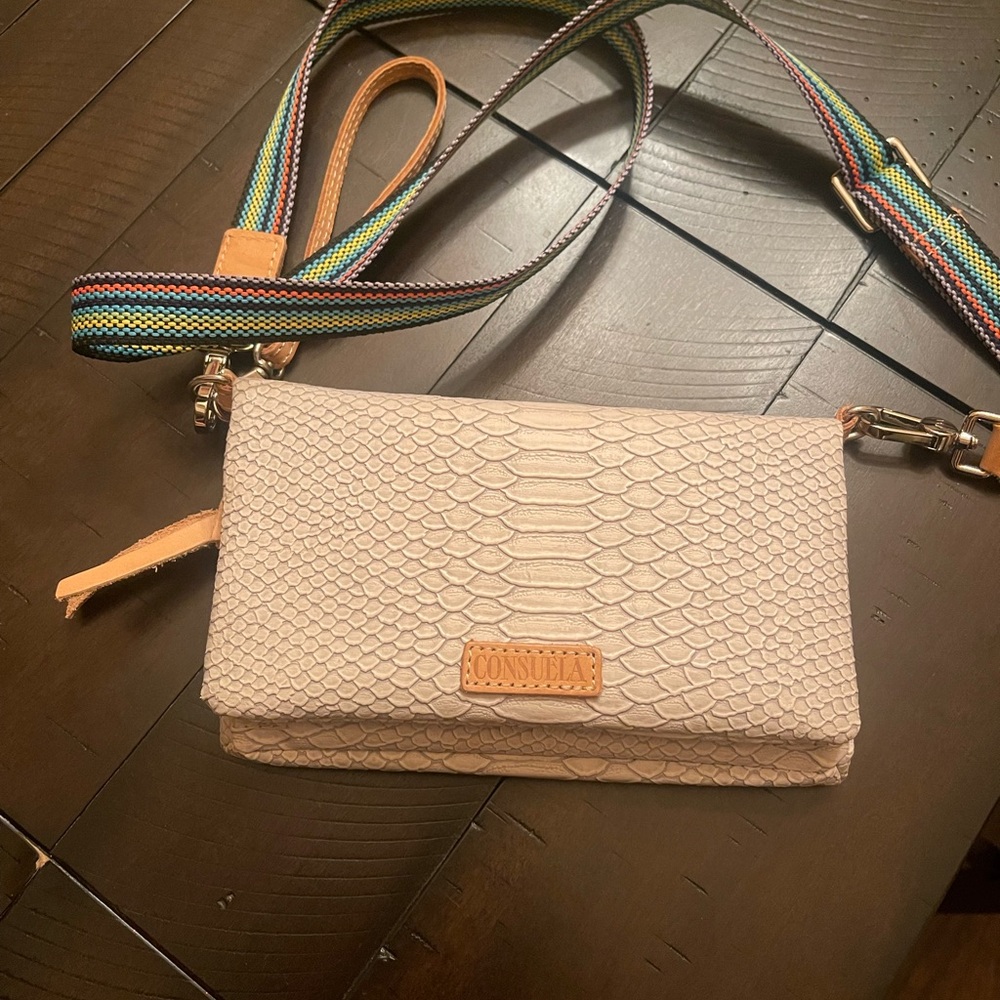 Consuela Textured Cream Crossbody Bag